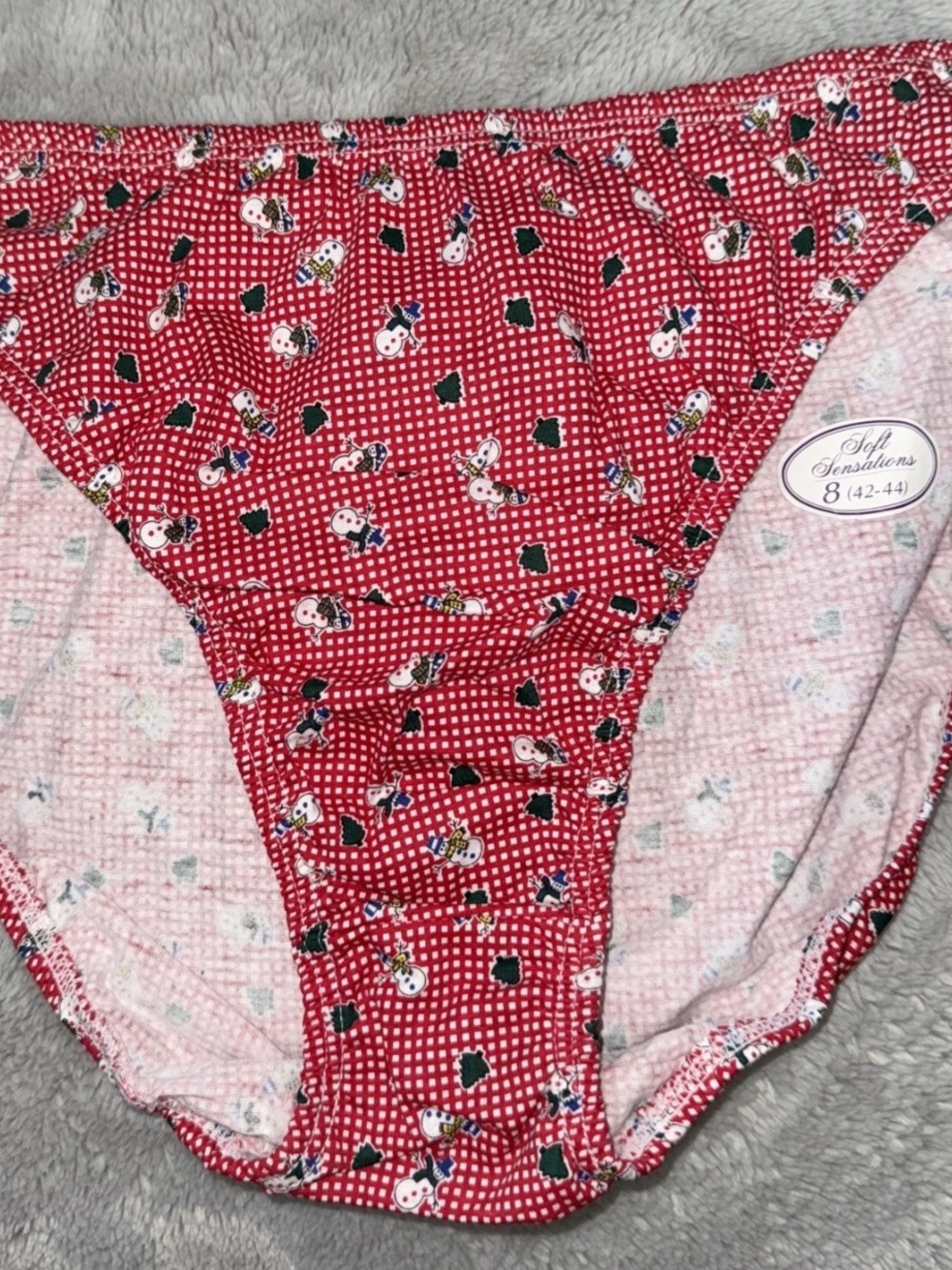 Vtg Soft Sensations  Hi Leg 100% Cotton Christmas Panties Size XL NWT